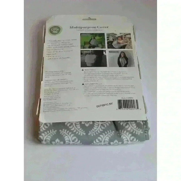 Little Me Multipurpose Maternity Scarf Nursing Cover Gray & White Easy Care NWT - Picture 2 of 5